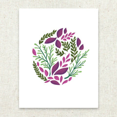 Botanical Swirl Stationery Art Print