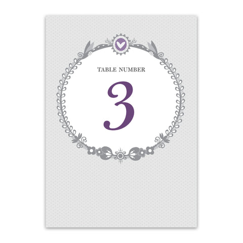 Amethyst Table Numbers