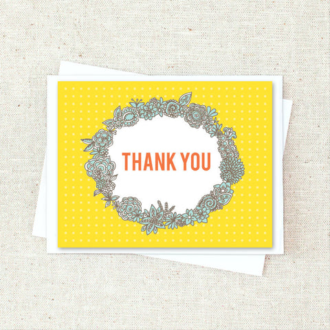 Framed Floral Thank You Greeting Card Set