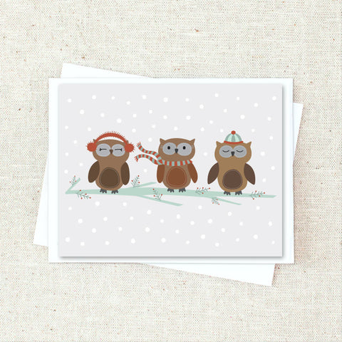 Winter Owls Greeting Card Set